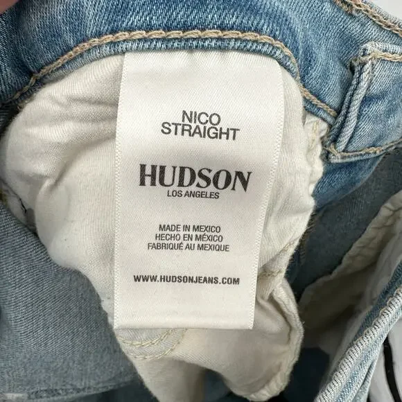 HUDSON NWT Nico Straight Ankle Chewed Hem Denim Jean // 24